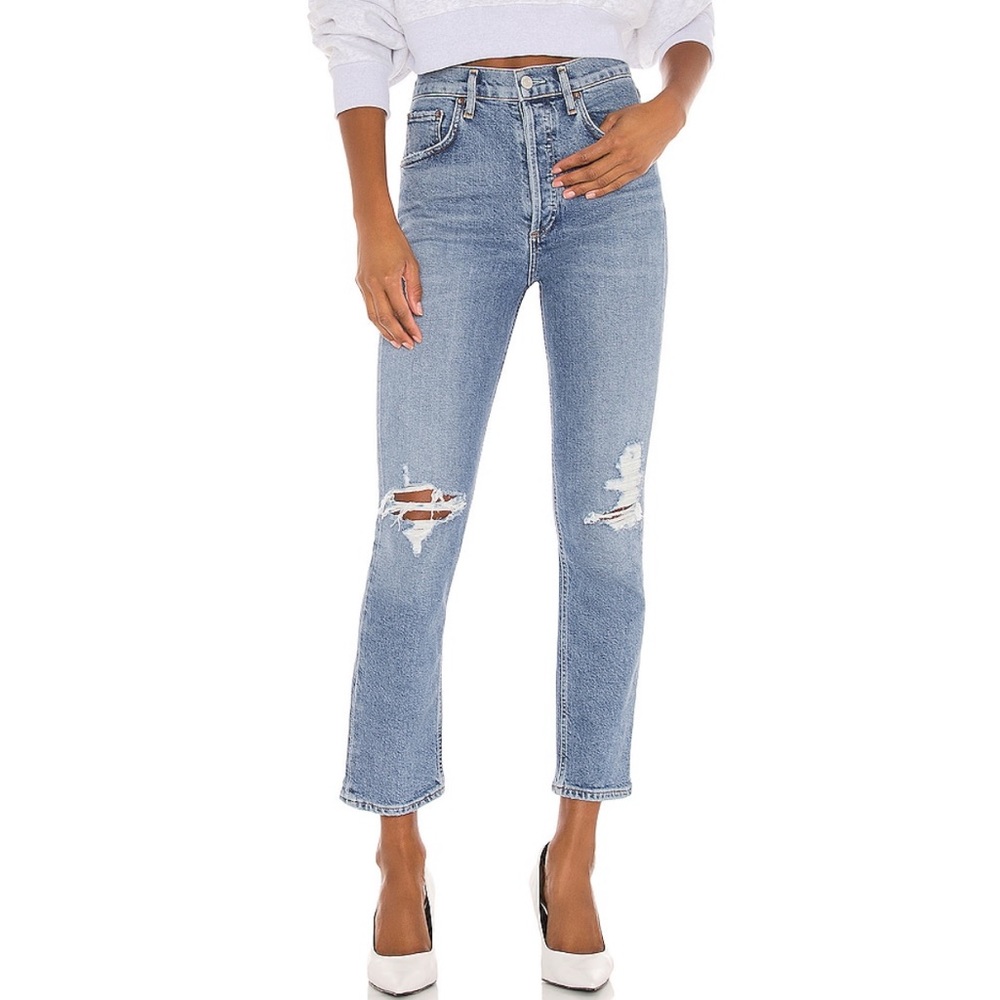 Agolde Riley High Rise Straight Crop Jeans